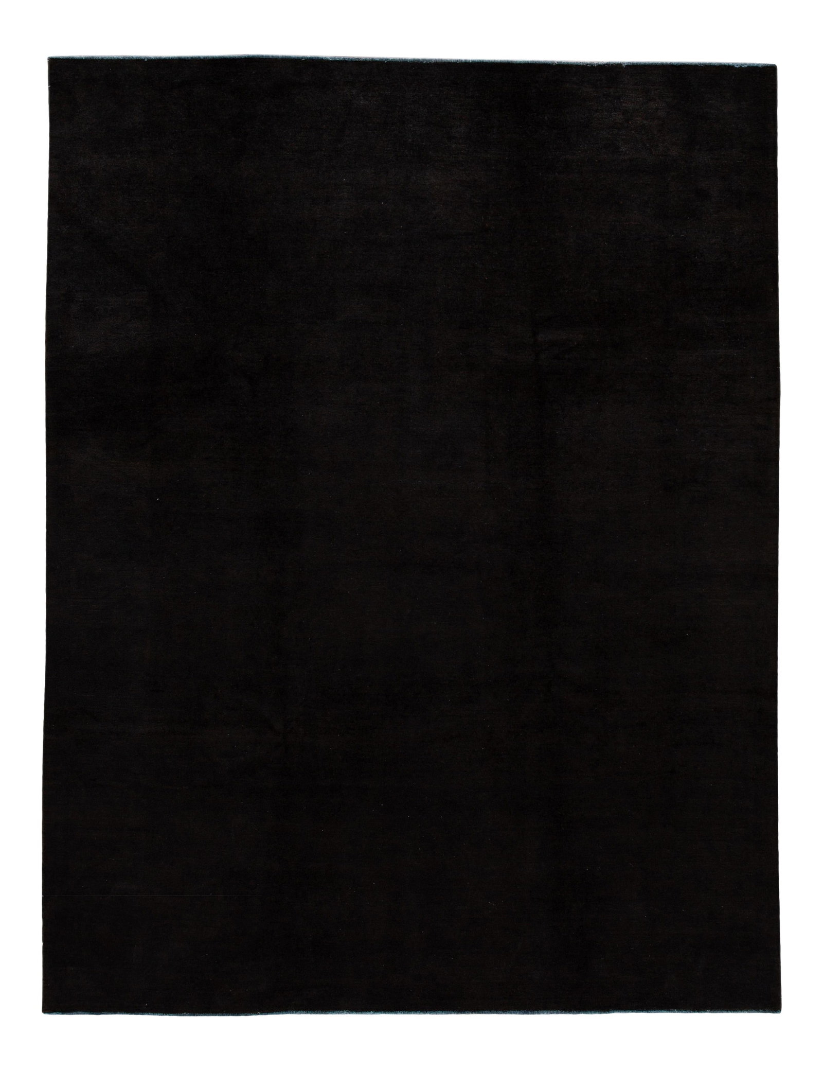 Vintage Black Overdyed Wool Rug Circa 1960 Hand-Knotted 8'10 x 11'10: Vintage Black Overdyed Wool Rug Circa 1960 Hand-Knotted 8'10 x 11'10 This exquisite hand-knotted vintage overdyed wool rug features a solid black field, offering a striking contrast to any decor. Meas