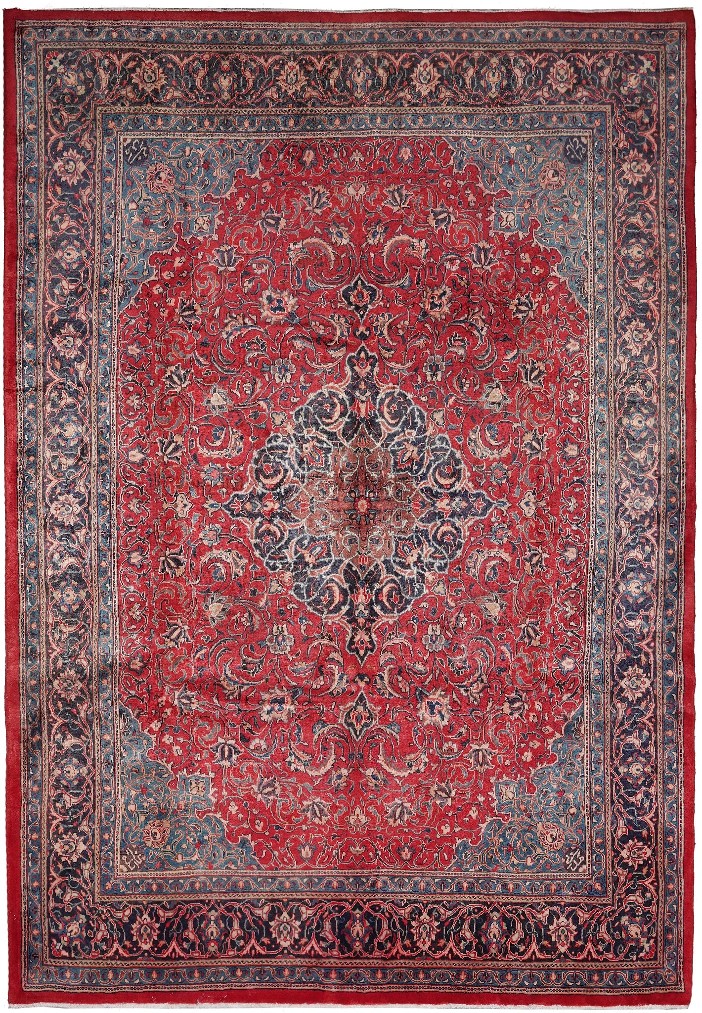 9.4 x 13 Persian Sarouk Mahallat Rug Hand Knotted Wool (1 of 13)
