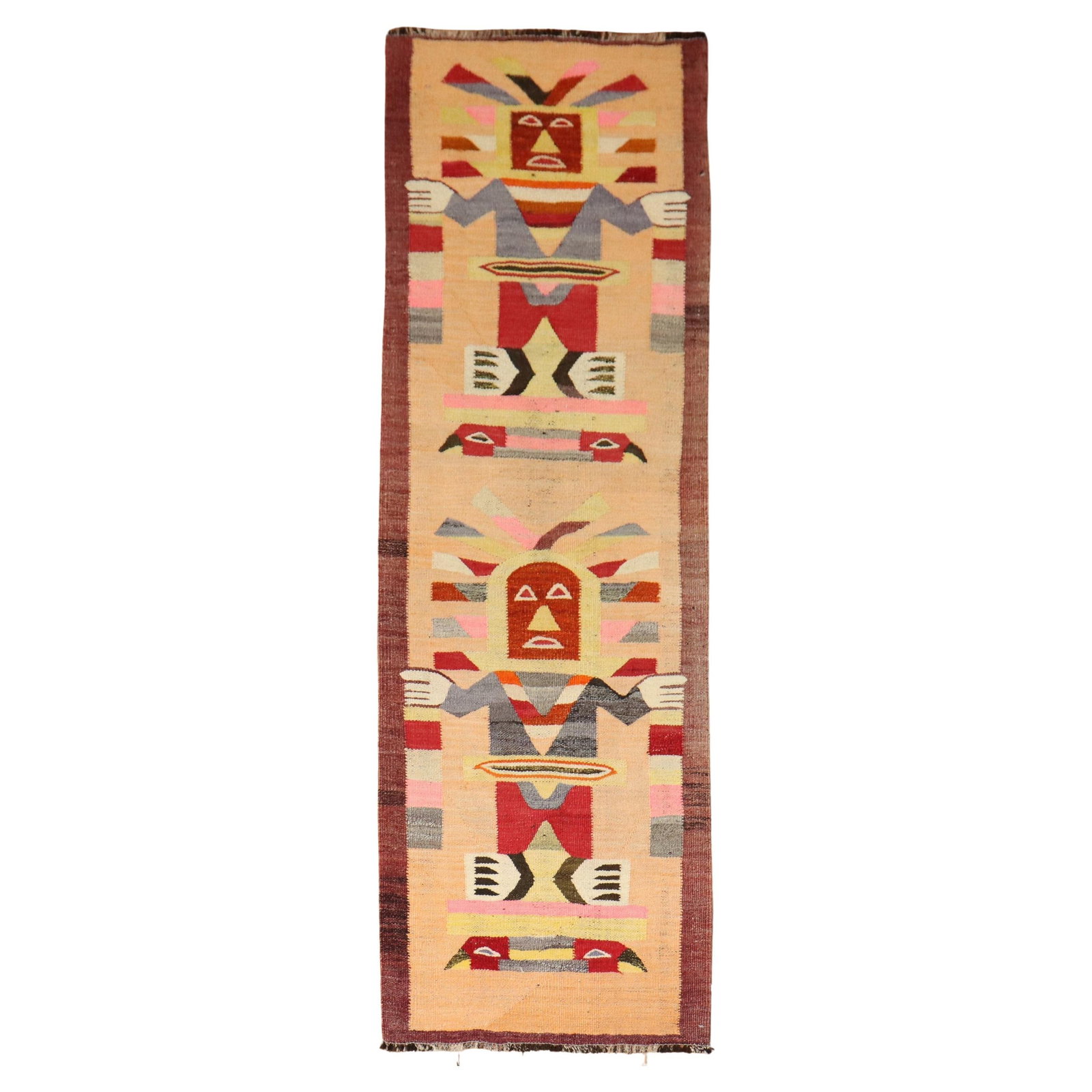 Unique Mid-20th Century North African Wool Kilim Runner 24 x 74 in (1 of 9)