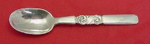 Georg Jensen Scroll Sterling Silver Mocha Spoon 3.5 inches: Georg Jensen Scroll Sterling Silver Mocha Spoon 3.5 inches This exquisite mocha spoon from the renowned Georg Jensen features the elegant Scroll pattern, crafted from high-quality sterling silver. Mea