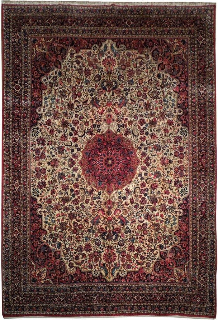 9 x 13 Handmade Persian Bijar Rug Ivory Floral Design Wool Silk: 9 x 13 Handmade Persian Bijar Rug Ivory Floral Design Wool Silk Free continental US Shipping Discover the exquisite craftsmanship of this 9 x 13 Very High Quality Persian Ivory Floral Bijar Rug, a tru