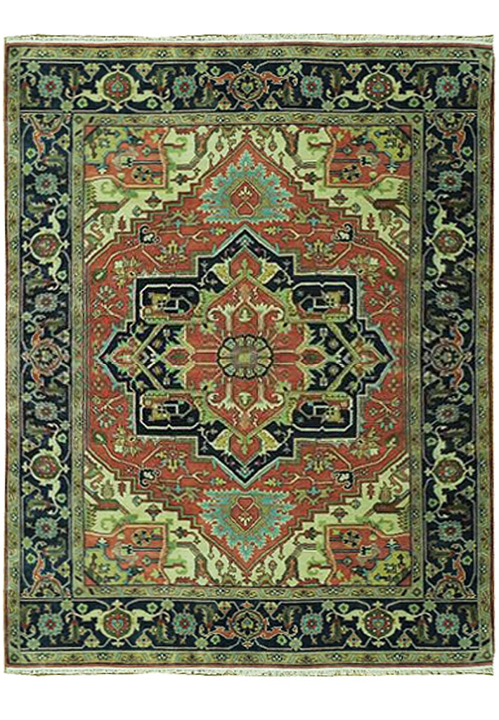 New Heriz Serapi 8 x 10.5 Handmade Wool Area Rug India: New Heriz Serapi 8 x 10.5 Handmade Wool Area Rug India Free continental US Shipping Enhance your home decor with the exquisite 8 x 10.5 New Heriz Serapi Handmade Wool Rug. This stunning piece draws in