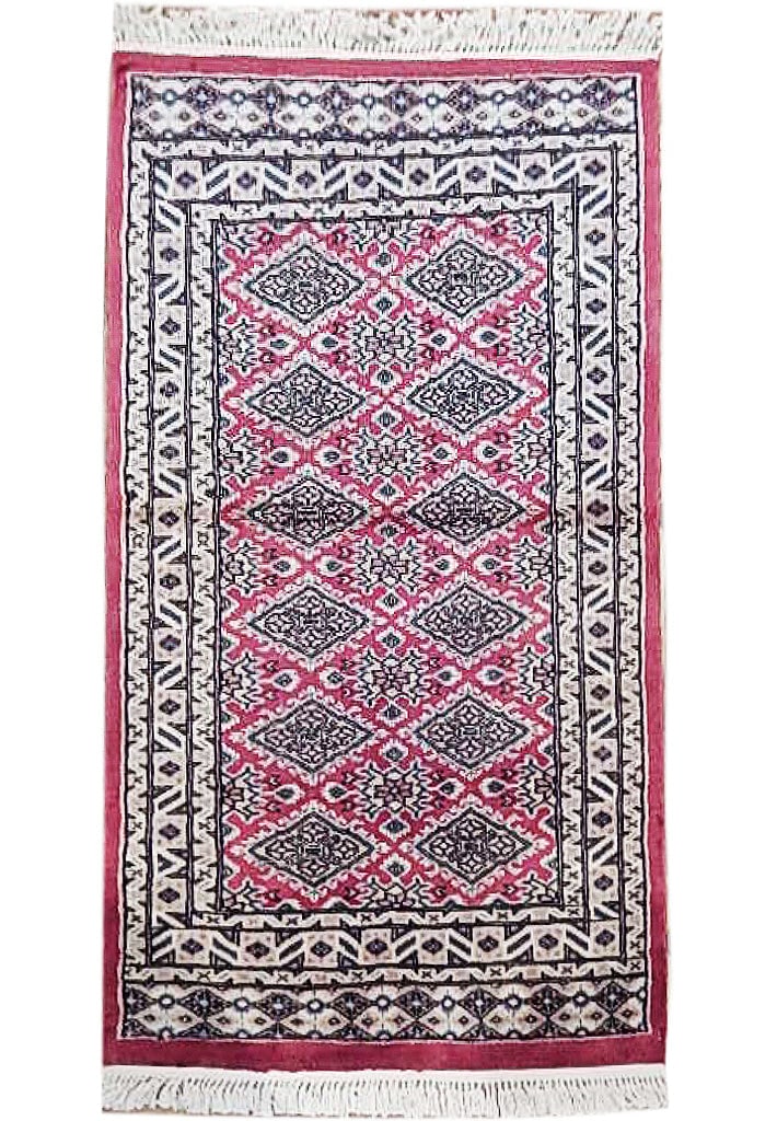 Hand-Knotted 2.6 x 4.1 Red Jaldar Bokhara Area Rug: Hand-Knotted 2.6 x 4.1 Red Jaldar Bokhara Area Rug Free continental US Shipping Enhance your living space with this exquisite 2' 6" x 4' 1" Red Jaldar Bokhara Area Rug. Hand-knotted by skilled artisan