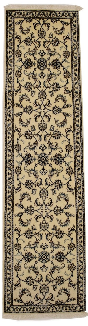 Traditional Hand-Knotted 2'5 x 9'6 Oriental Runner Rug Wool Floral Design: Traditional Hand-Knotted 2'5 x 9'6 Oriental Runner Rug Wool Floral Design Enhance your home decor with this stunning 2'5" x 9'6" Traditional Hand-Knotted Oriental Runner Rug. This exquisite piece feat