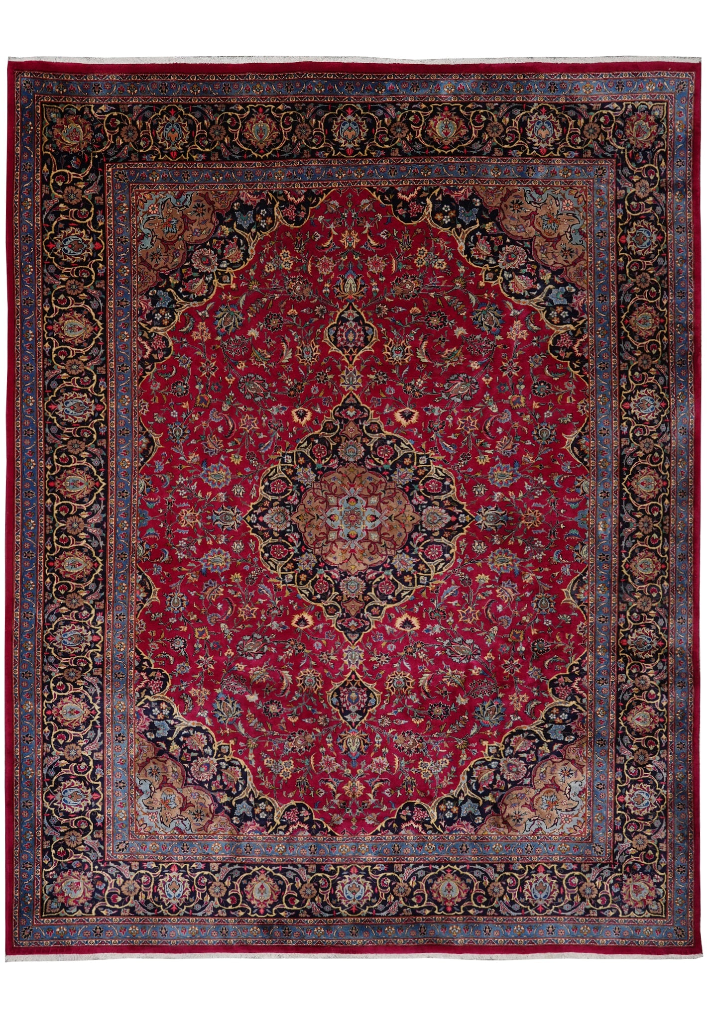 Authentic Persian Rug 10 x 12.8 Hand Knotted Wool Iran: Authentic Persian Rug 10 x 12.8 Hand Knotted Wool Iran Free continental US Shipping Authentic Persian rug hand-knotted in Iran with premium quality wool and rich traditional colors. This 10 x 12.8 rug