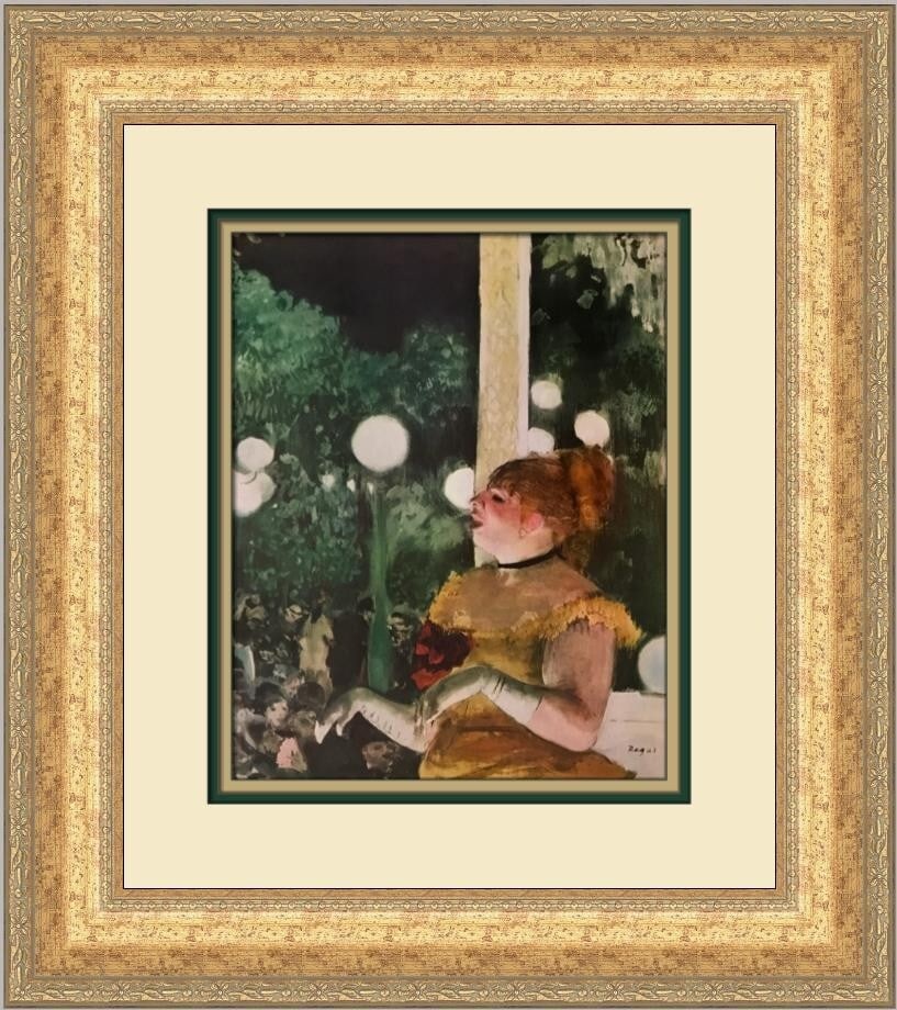 Edgar Degas A Concert Cafe The Song of the Dog Custom Framed Print 1984: Edgar Degas A Concert Cafe The Song of the Dog Custom Framed Print 1984 This beautiful custom framed print features Edgar Degas's evocative work, "A Concert Cafe The Song of the Dog." Measuring 19 in.