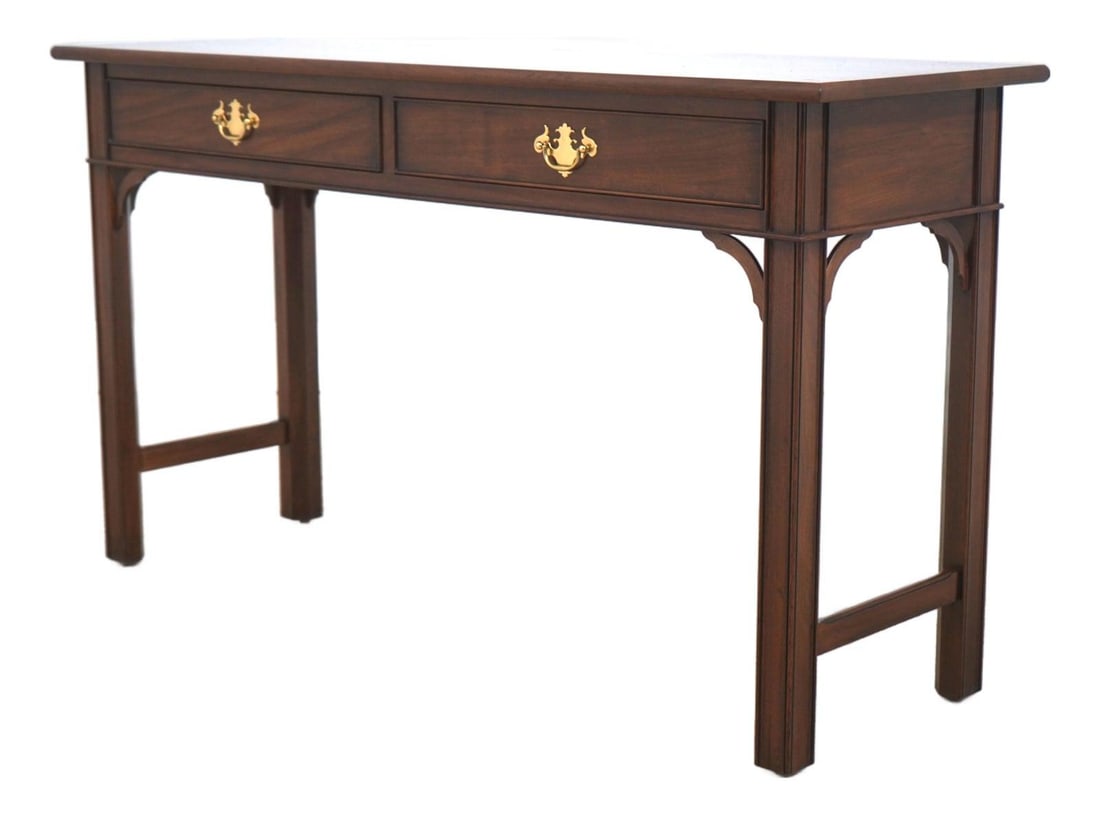 Henkel Harris Walnut Chippendale Style Console Table 2 Drawers (1 of 10)