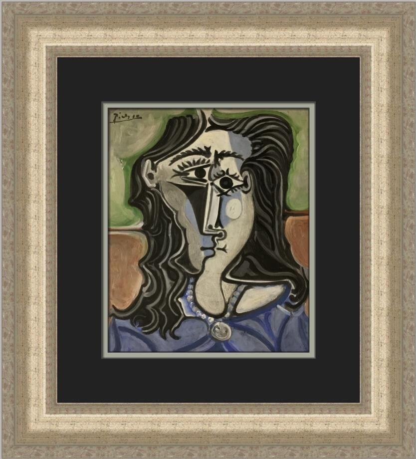Pablo Picasso Head of a Woman III Custom Framed Print 18 x 17: Pablo Picasso Head of a Woman III Custom Framed Print 18 x 17 This custom framed print titled 'Head of a Woman III' by Pablo Picasso is a stunning representation of Abstract Expressionism and Impressi