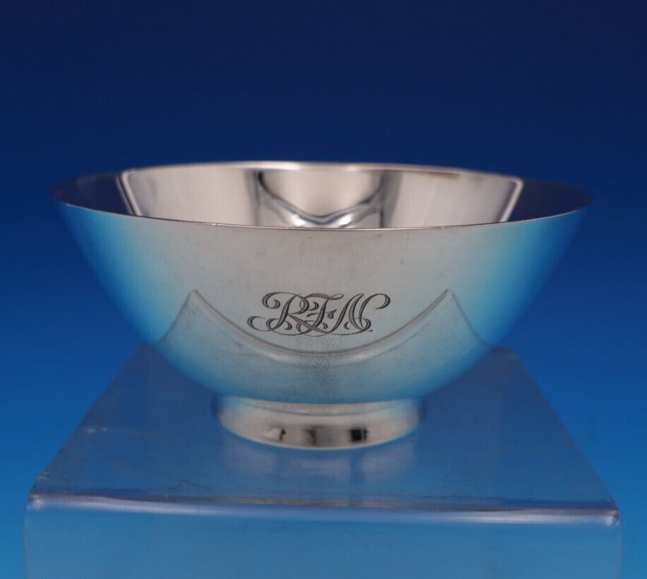 Tiffany & Co Faneuil Sterling Silver Dip Dish Monogrammed rfn 8 ozt (1 of 8)