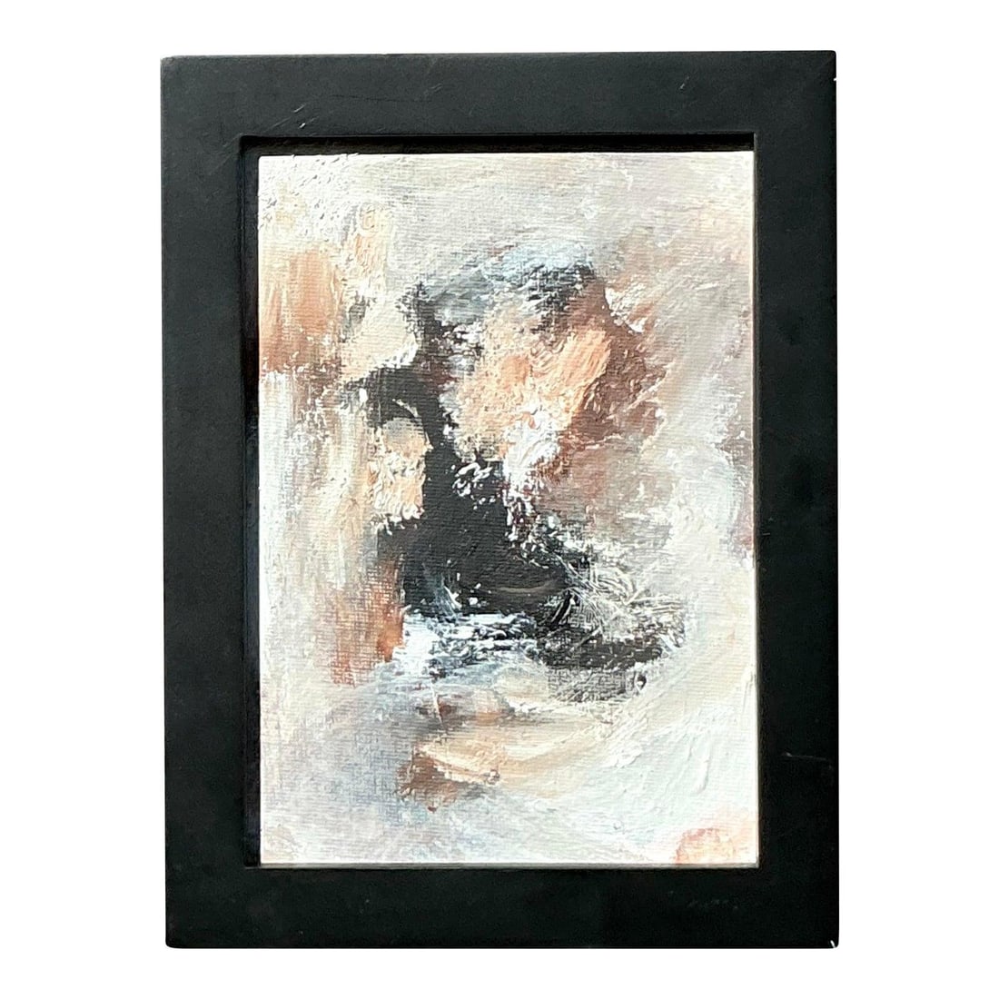 Original Abstract Expressionist Oil Painting on Board in Black Frame (1 of 10)