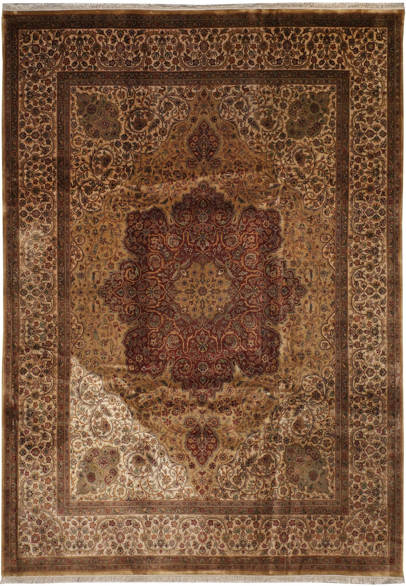 9.1 x 12.4 Handmade Kashmir Chobi Peshawar Wool Rug (1 of 13)