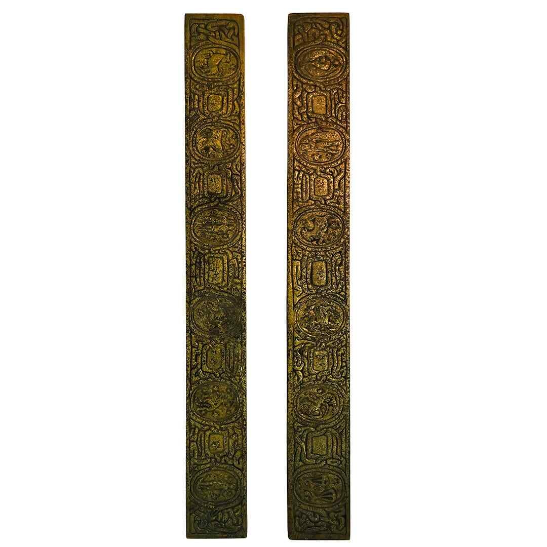 Tiffany Studios New York bronze Zodiac blotter pair (1 of 4)