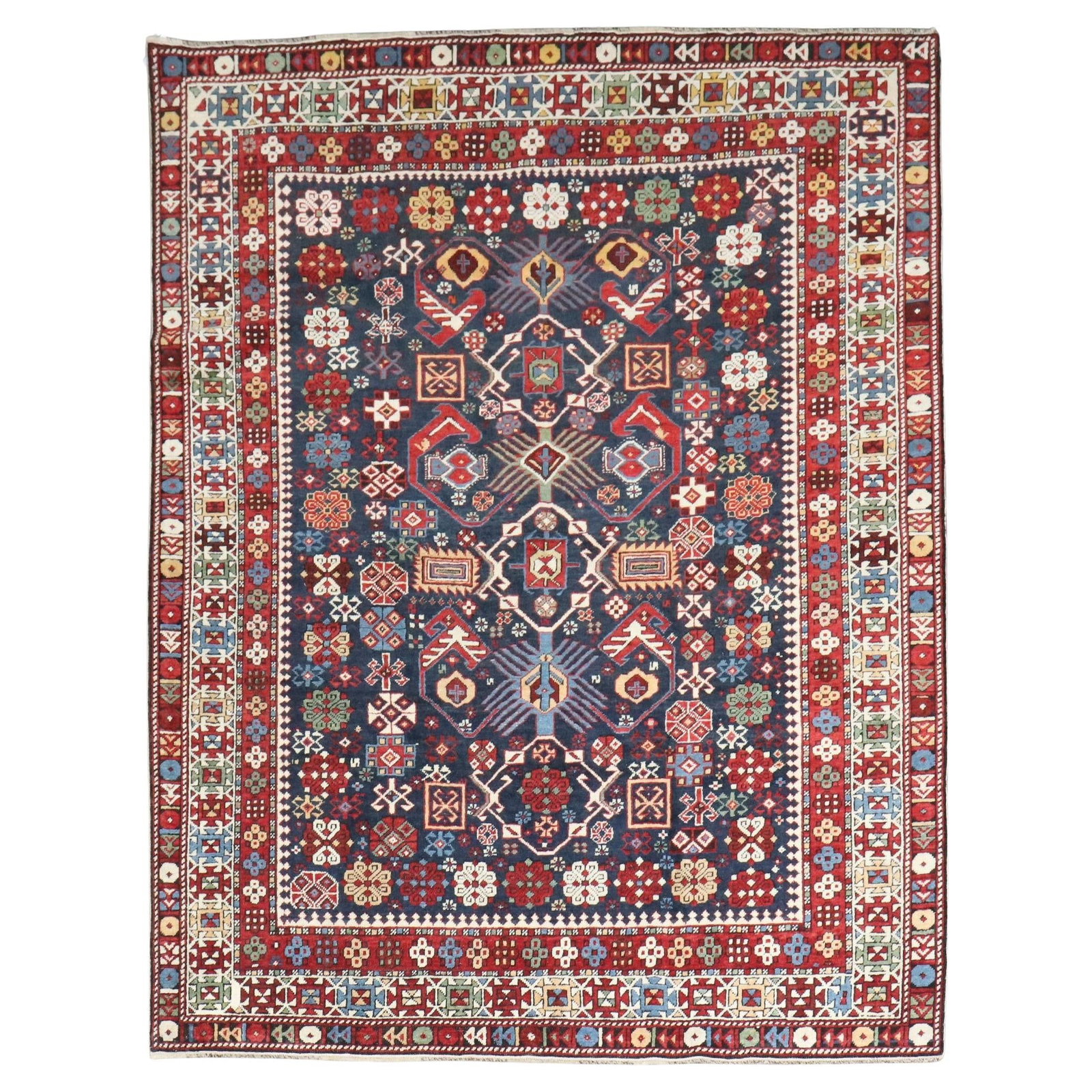 Antique 19th Century Kazak Shirvan Rug Wool Hand-Knotted 52x66 (1 of 9)