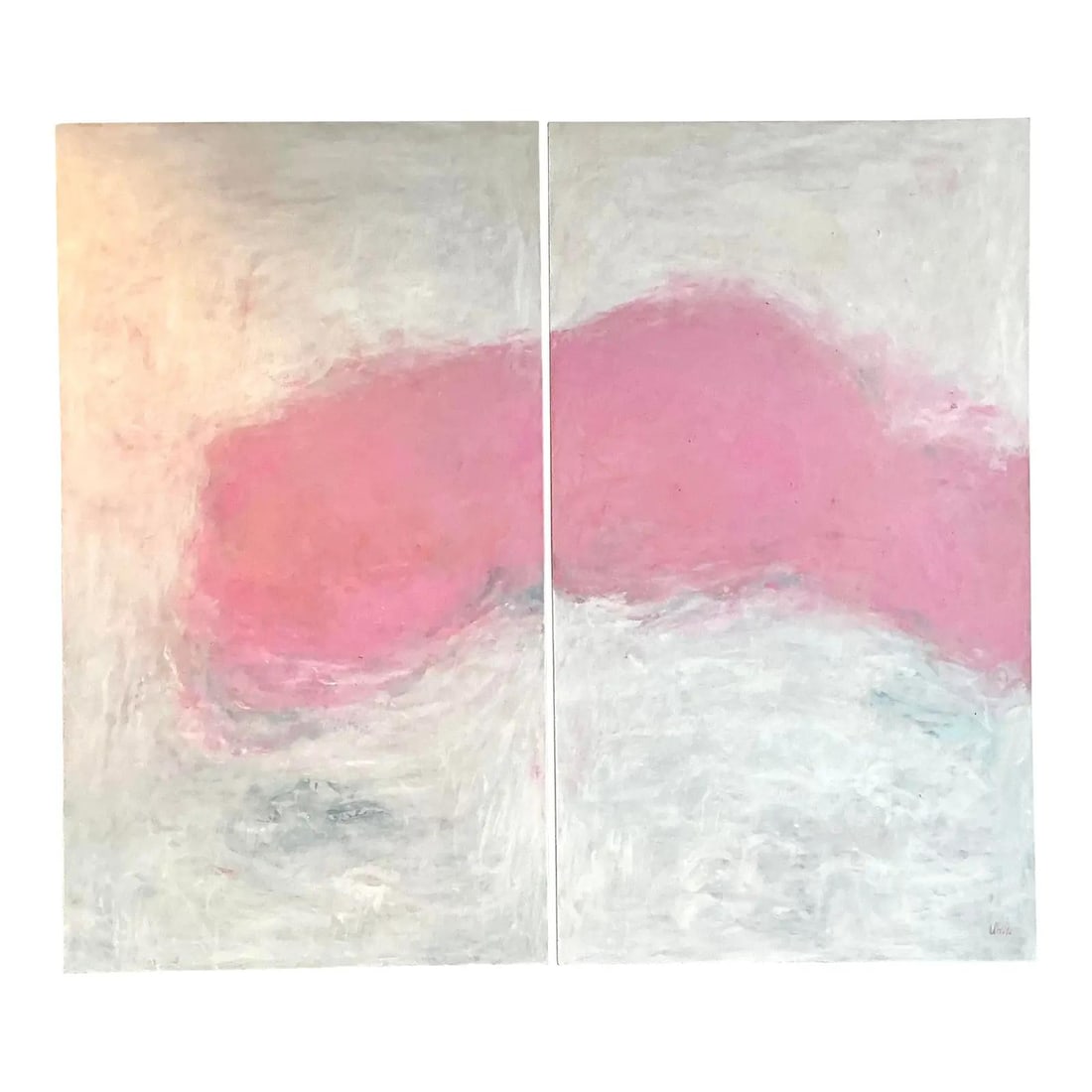 Abstract oil diptych on canvas set of 2 96 x 84 (1 of 10)
