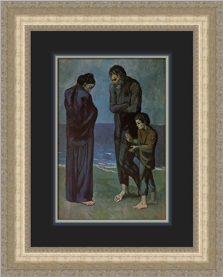 Pablo Picasso The Tragedy Custom Framed Art Print 21x17: Pablo Picasso The Tragedy Custom Framed Art Print 21x17 This custom framed print titled "The Tragedy" by Pablo Picasso showcases the artist's unique style, combining elements of Expressionism and Impr