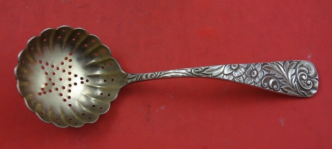 Durgin Sterling Silver Scroll Pattern Sugar Sifter Ladle 7" (1 of 2)