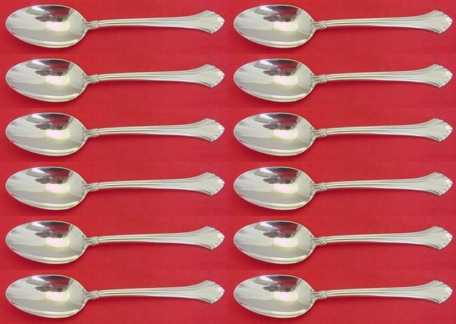 12 Wallace French Regency sterling silver teaspoons 6 in (1 of 4)