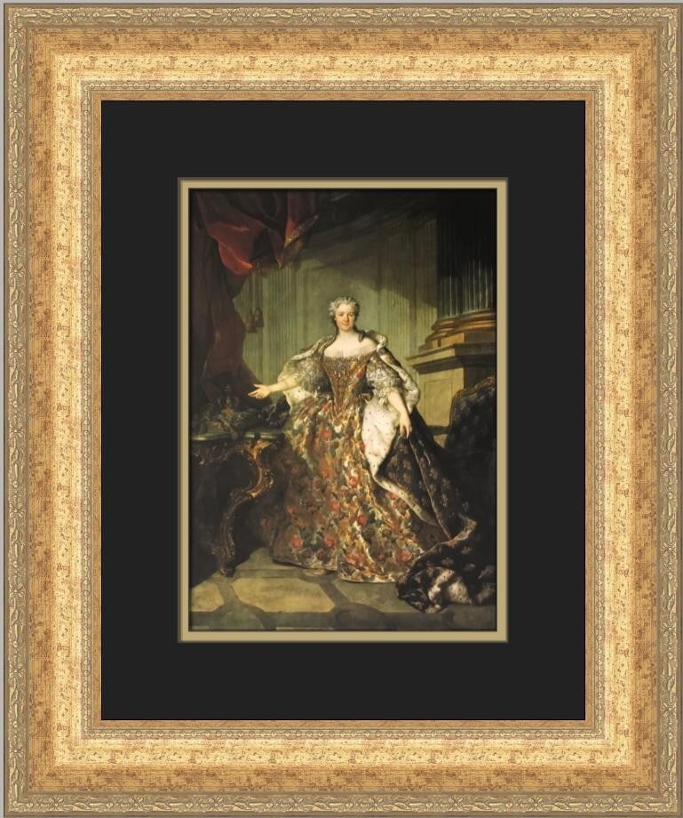 Louis Tocque Portrait of Marie Leczinska Custom Framed Print 1982: Louis Tocque Portrait of Marie Leczinska Custom Framed Print 1982 This exquisite custom framed print features the portrait of Marie Leczinska, the Queen of France, created by artist Louis Tocque. The 