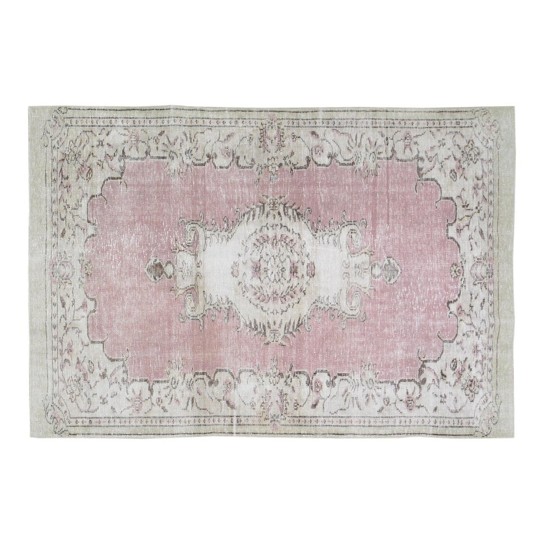 5'9" x 8'6" Hand-Knotted Wool Anatolian Area Rug: 5'9" x 8'6" Hand-Knotted Wool Anatolian Area Rug This vintage Turkish Anatolian wool rug is hand-knotted using traditional techniques, combining timeless craftsmanship with a modern design sensibility