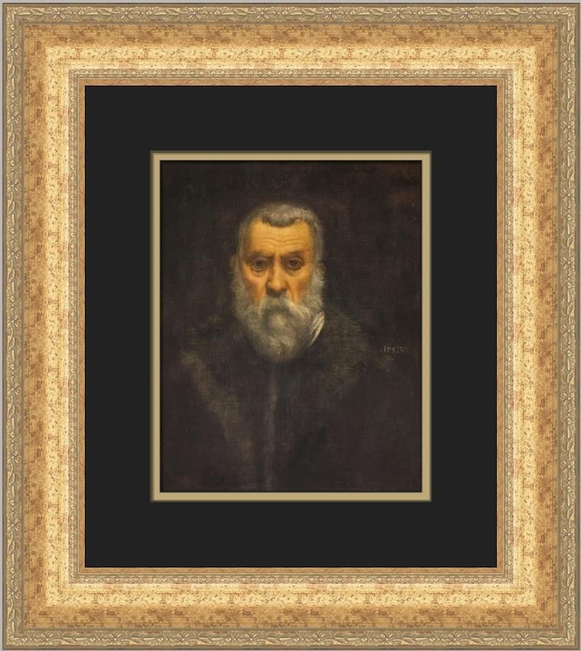 Tintoretto Self-Portrait Custom Framed Art Print 18 x 16: Tintoretto Self-Portrait Custom Framed Art Print 18 x 16 This exquisite custom framed print features a self-portrait by the renowned artist Tintoretto, celebrated for his contributions to the Realism 
