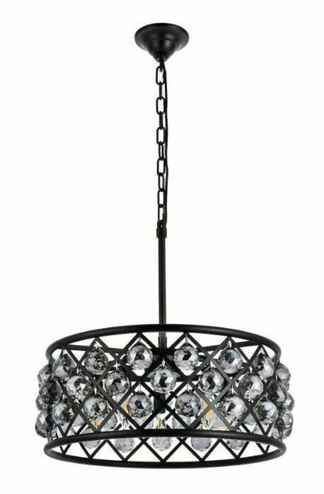 Madison 5-Light Matte Black Crystal Ball Chandelier 20 Inch (1 of 8)