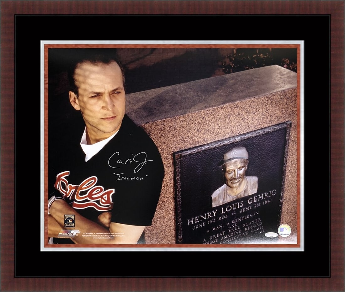 Cal Ripken Jr Signed 16x20 Photo Custom Framed Baltimore Orioles: Cal Ripken Jr Signed 16x20 Photo Custom Framed Baltimore Orioles This stunning custom-framed photo captures Cal Ripken Jr., the iconic Baltimore Orioles player, in action. The 16" x 20" photograph is 