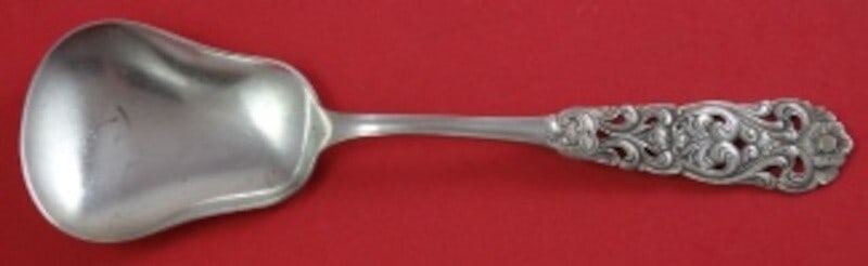 Th. Marthinsen Valdres .830 Silver Berry Spoon 8 1/4 Serving Piece (1 of 2)
