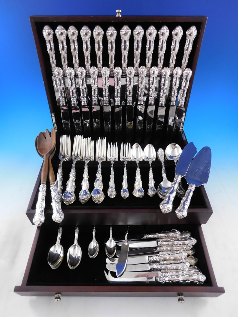 Birks Pompadour Sterling Silver 126 Piece Flatware Service for 12 (1 of 12)