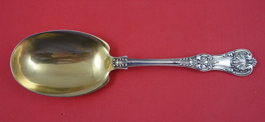 Tiffany & Co English King Sterling Silver Salad Serving Spoon 9 1/4": Tiffany & Co English King Sterling Silver Salad Serving Spoon 9 1/4" Experience the elegance of the English King pattern by Tiffany & Co. This exquisite sterling silver salad serving spoon features a 