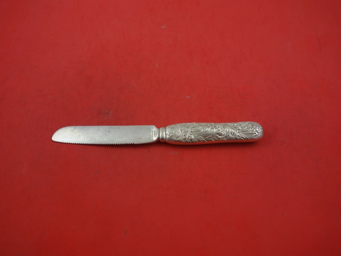 Sterling Silver Serrated Citrus Knife Chrysanthemum Pattern by Tiffany (1 of 1)