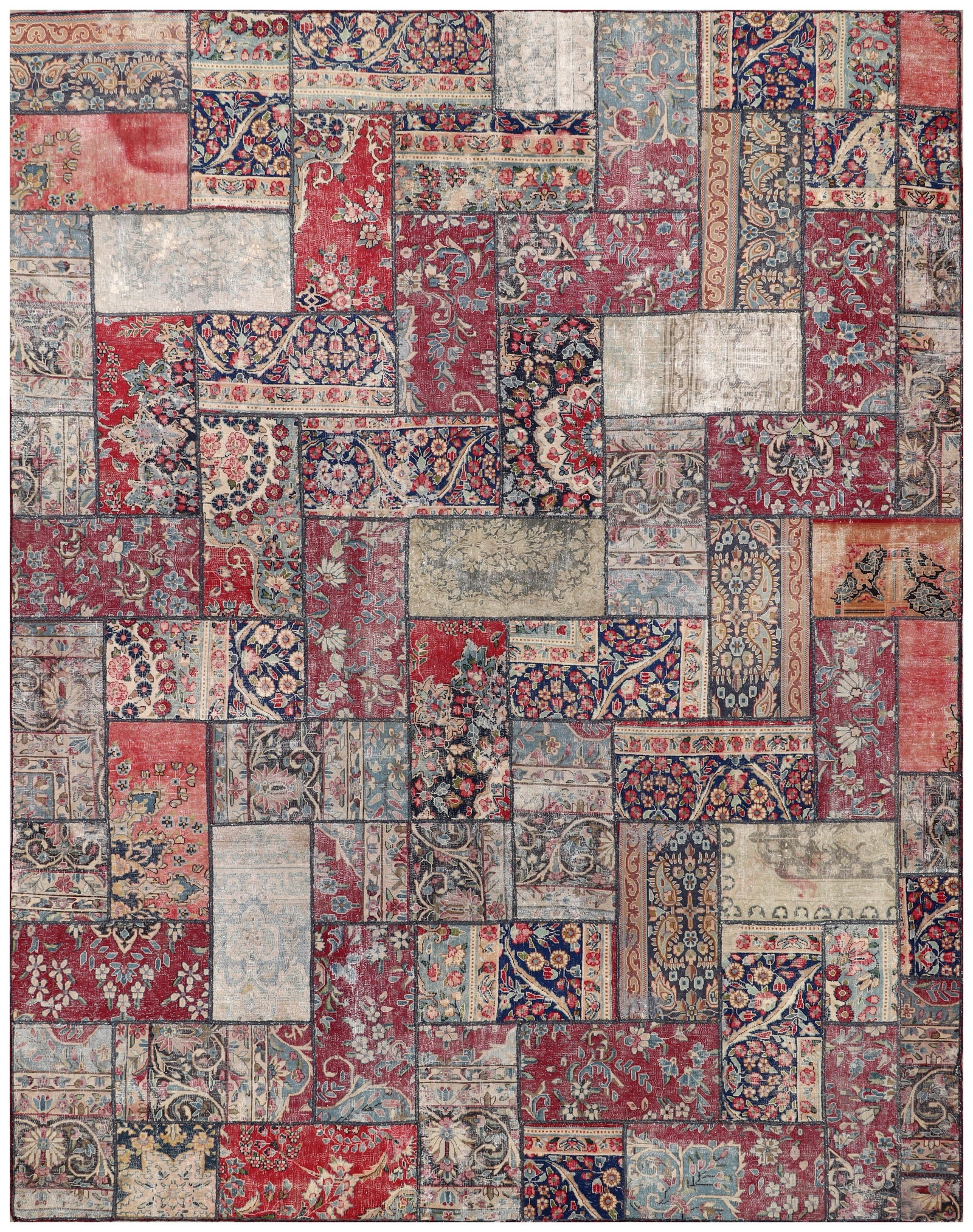 Vintage Persian Patchwork Rug 9.3 x 11.10 Feet Multi-Color: Vintage Persian Patchwork Rug 9.3 x 11.10 Feet Multi-Color Free continental US Shipping Enhance your living space with this stunning vintage hand-knotted Persian antique patchwork rug, measuring 9.3 x