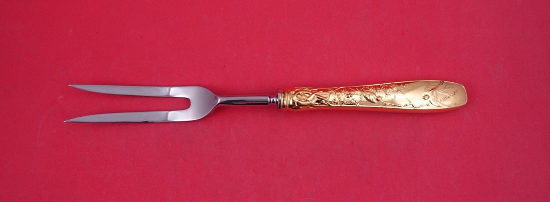 Tiffany Audubon Gold Sterling Silver Roast Fork 11 (1 of 2)