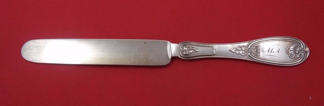 Rare Vanderslice Waterlily Sterling Silver Knife 8 1/8" Monogrammed: Rare Vanderslice Waterlily Sterling Silver Knife 8 1/8" Monogrammed Discover the elegance of the Waterlily pattern by Vanderslice, a stunning sterling silver knife measuring 8 1/8". Crafted between 18