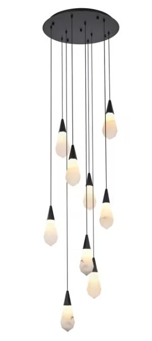 Amora 9-Light Black Alabaster Pendant Chandelier (1 of 13)