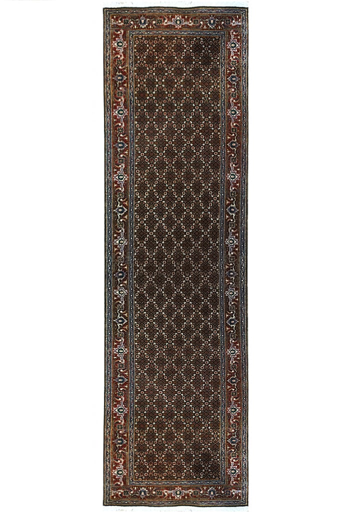 Persian Tabriz Mahi Runner 2'4" x 11'3" Wool Silk Handmade: Persian Tabriz Mahi Runner 2'4" x 11'3" Wool Silk Handmade Free continental US Shipping Introducing the exquisite 2.4 x 11.3 Persian Tabriz Mahi Wool and Silk Runner, a captivating blend of tradition 