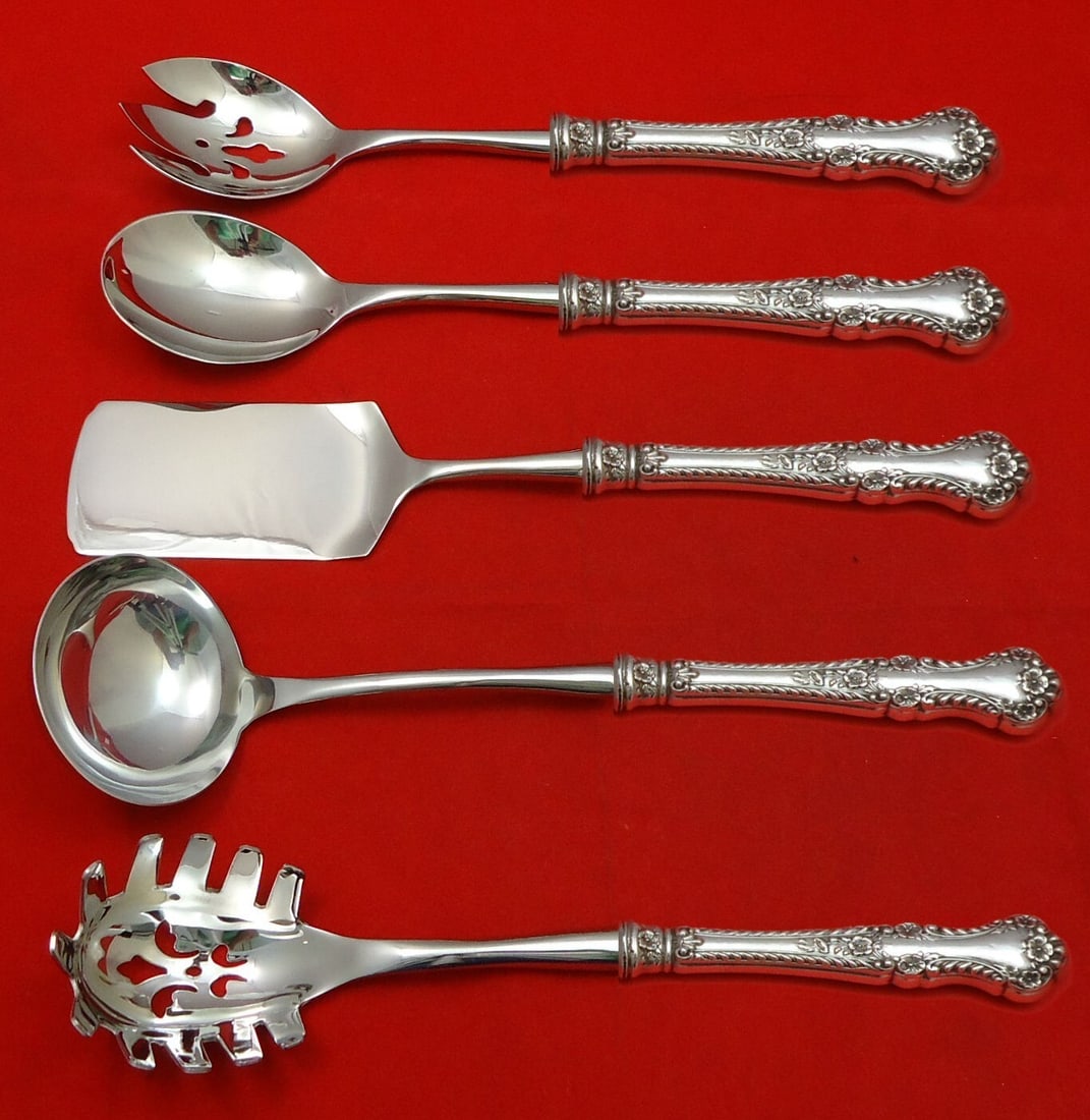 Gorham Cambridge Sterling Silver 5pc Custom Hostess Serving Set: Gorham Cambridge Sterling Silver 5pc Custom Hostess Serving Set Enhance your dining experience with this exquisite 5-piece hostess serving set from the Cambridge pattern by Gorham. Crafted in sterling