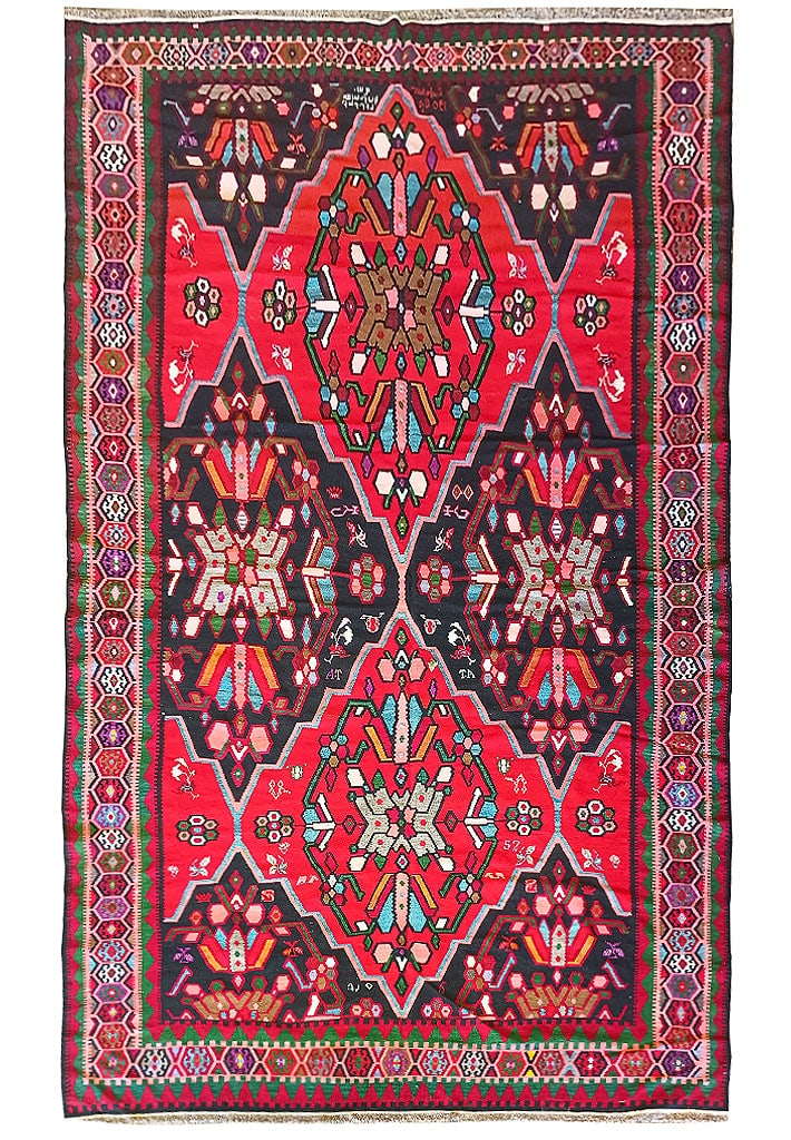 Antique 1903 Flat Weave Persian Kilim Rug 8 x 15.7 Handcrafted Signed: Antique 1903 Flat Weave Persian Kilim Rug 8 x 15.7 Handcrafted Signed Free continental US Shipping Discover a remarkable piece of history with this 8 x 15.7 signed and dated 1903 Flat Weave Persian Ki