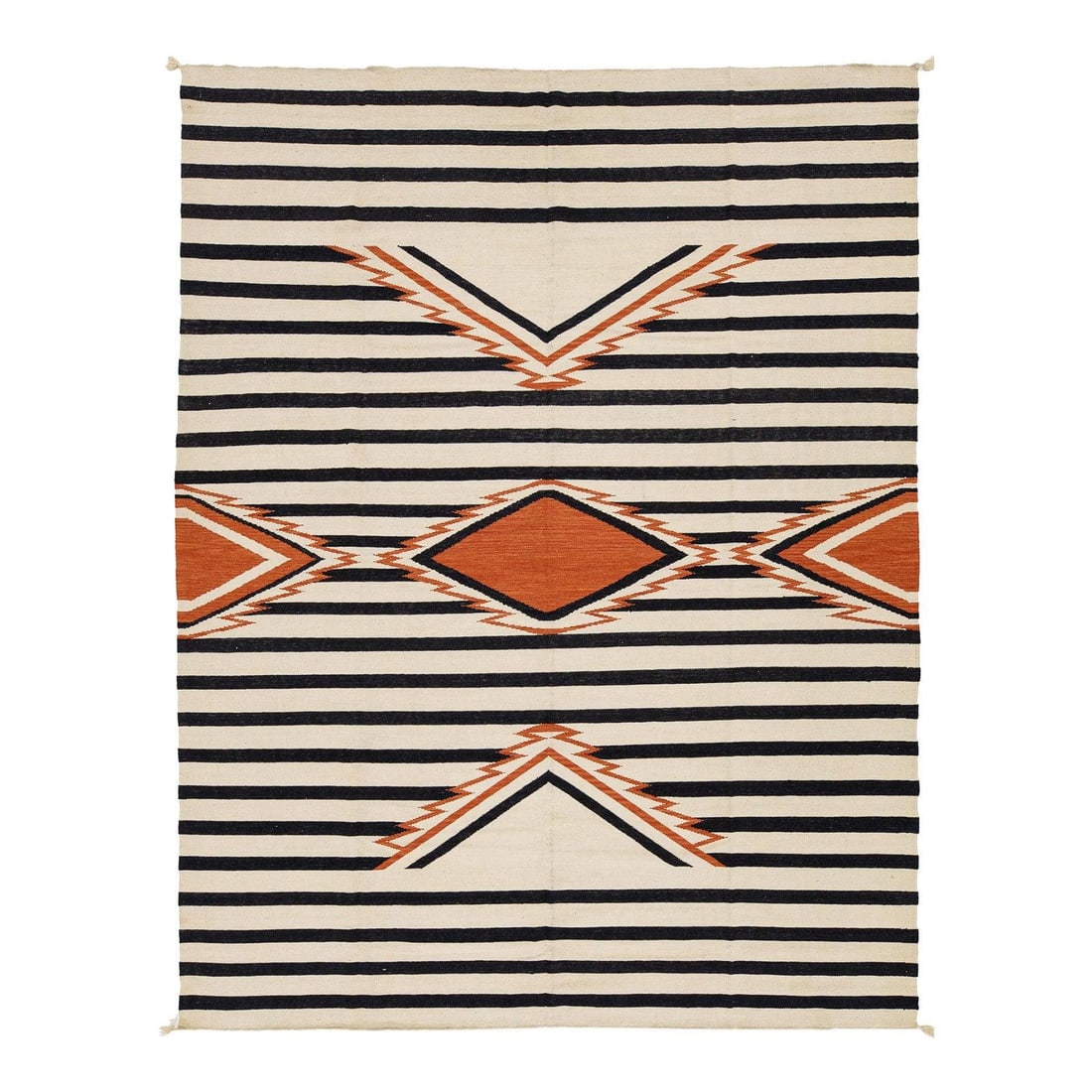 9x12 Wool Flatweave Rug with Modern Navajo Style Geometric Pattern (1 of 10)