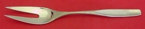 Kirk Ellipse Sterling Silver 9 Inch 2 Tine Cold Meat Fork: Kirk Ellipse Sterling Silver 9 Inch 2 Tine Cold Meat Fork Sterling silver cold meat fork in the Ellipse pattern by Kirk. This 2-tine serving fork measures 9 inches and is not monogrammed. It is descri