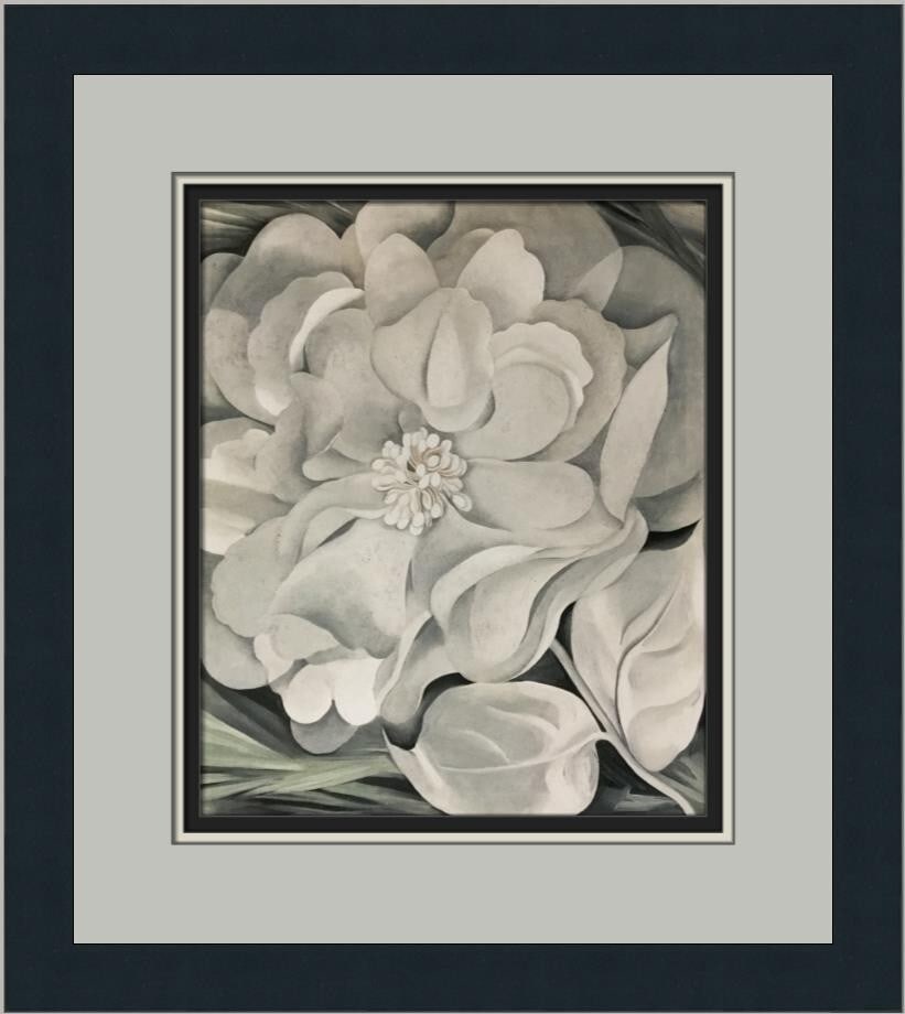 Georgia O'Keeffe White Calico Flower Custom Framed Print 16x14 (1 of 2)