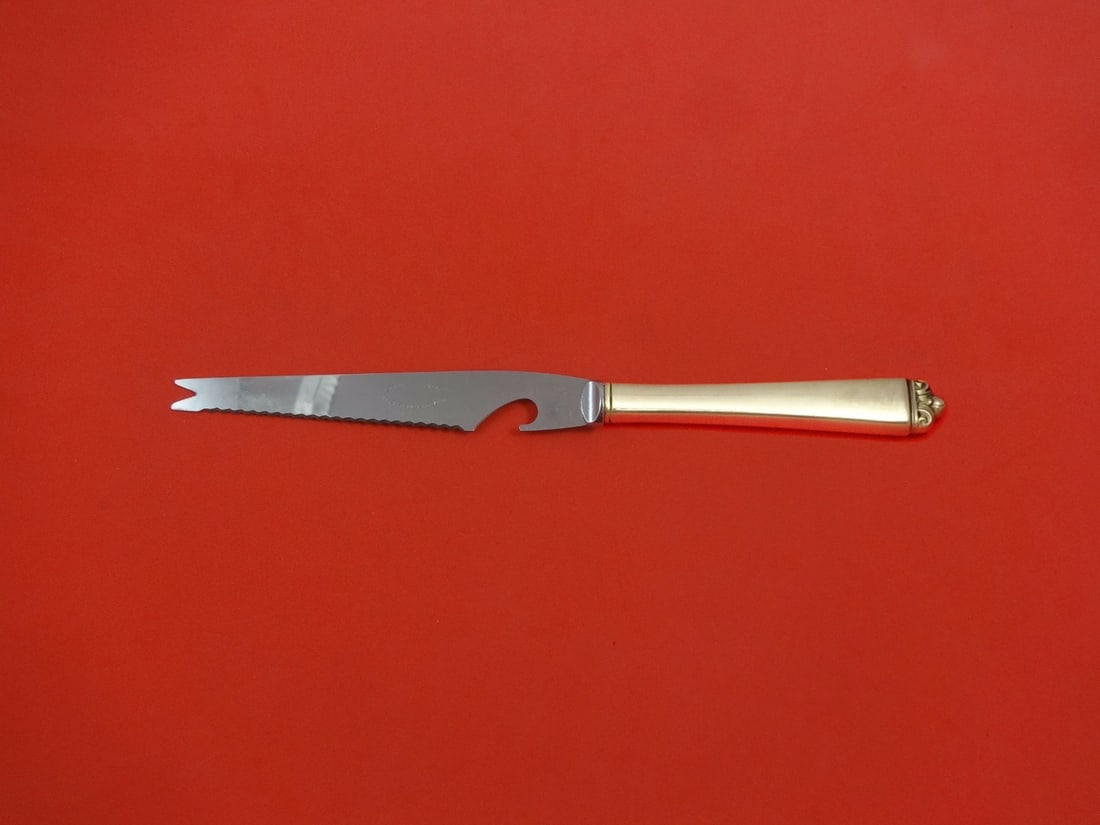 Oneida Reigning Beauty Sterling Silver Bar Knife 9 1/8 Custom Made: Oneida Reigning Beauty Sterling Silver Bar Knife 9 1/8 Custom Made This exquisite bar knife is crafted in sterling silver with a hollow handle, featuring a stainless implement. It measures 9 1/8" in l