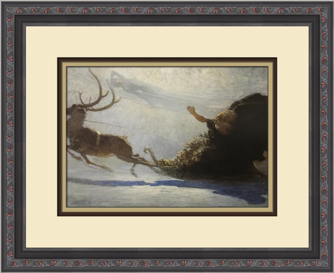 N C Wyeth The Magician and the Maid of Beauty Custom Framed Lithograph Art Print (1 of 2)