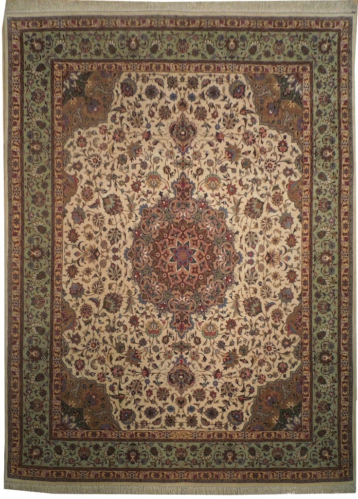 Authentic Persian Tabriz Rug 7.9 x 10.3 Signed 400 KPSI (1 of 6)