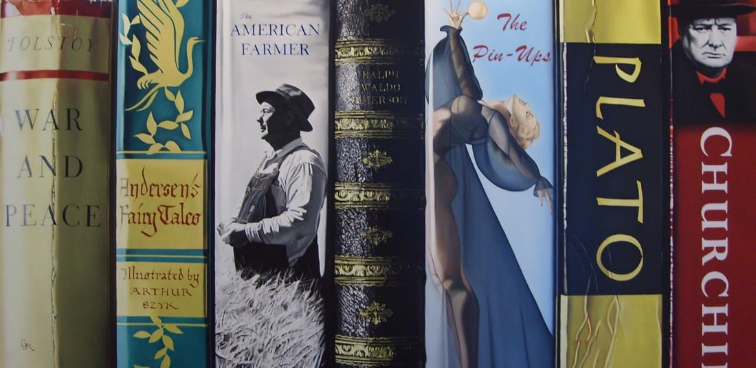 John-Mark Gleadow Bibliotheque II Signed Limited Edition Giclee Canvas 24 x 48 (1 of 1)