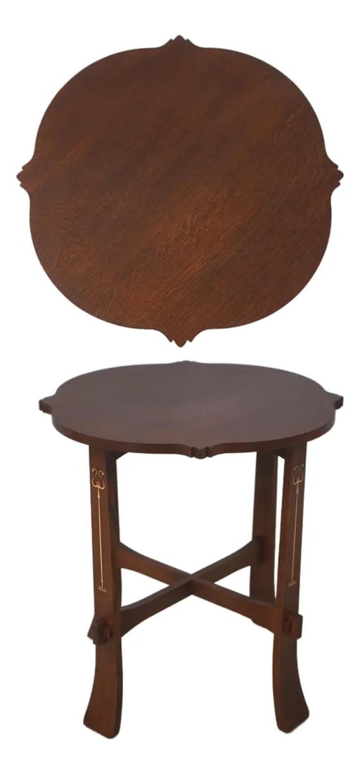 Stickley Harvey Ellis oak tea table model 89-475 (1 of 10)