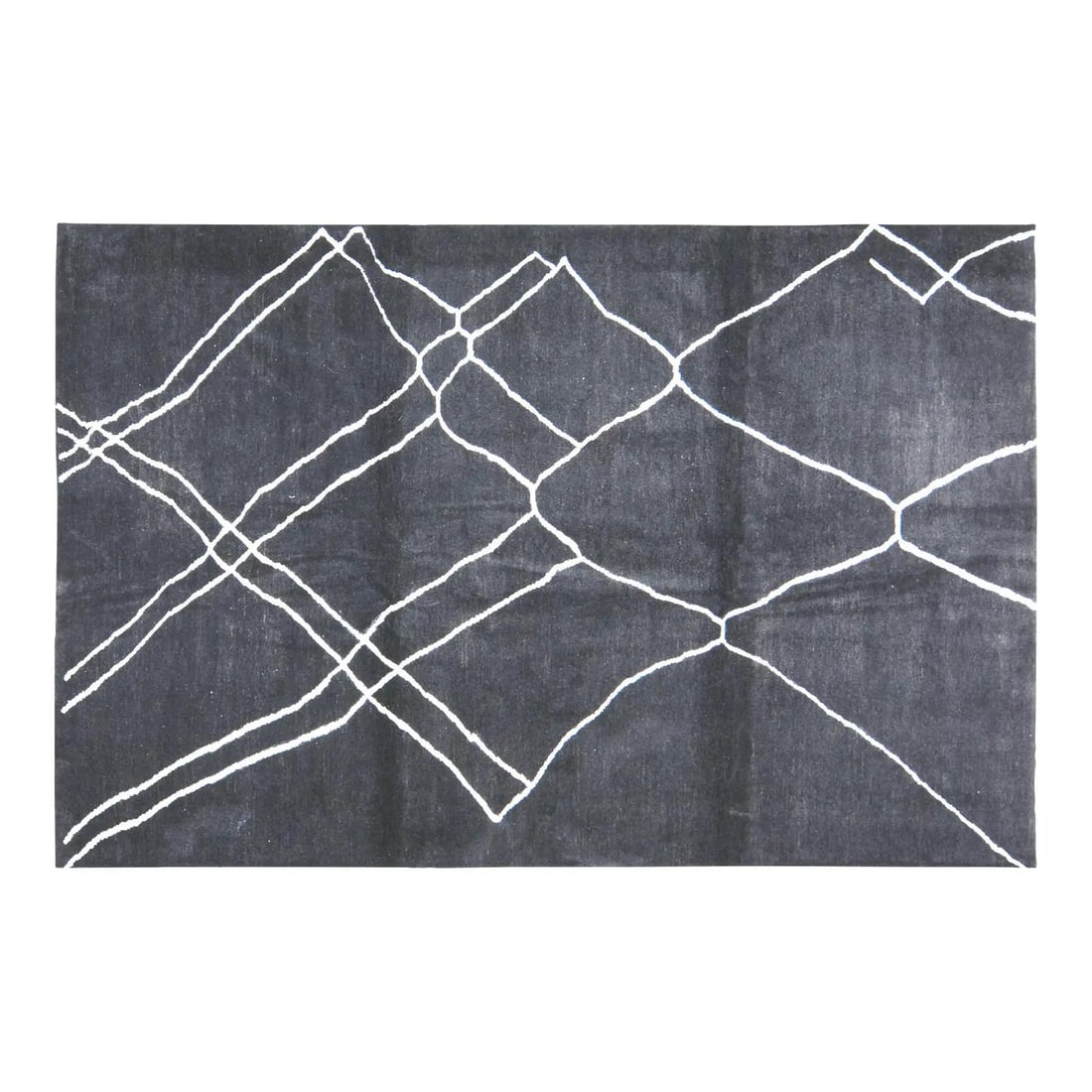 6'5 x 9'7 Contemporary Wool Area Rug Hand Knotted Moroccan Style: 6'5 x 9'7 Contemporary Wool Area Rug Hand Knotted Moroccan Style This Moroccan modern rug is hand-knotted from wool using traditional techniques, combining classic craftsmanship with contemporary desi