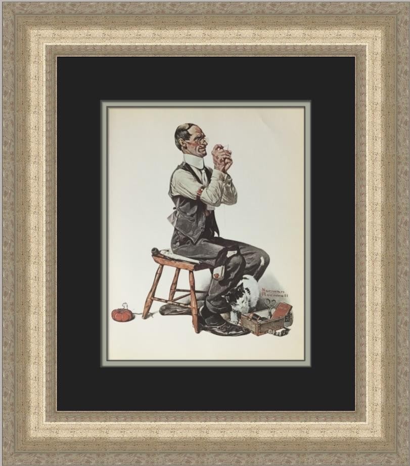 Norman Rockwell open edition print in antique silver frame (1 of 2)