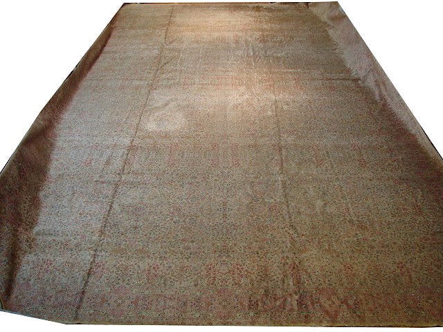 20 x 31.7 Multi-Color Antique Persian Kerman Hand-Knotted Rug: 20 x 31.7 Multi-Color Antique Persian Kerman Hand-Knotted Rug Free continental US Shipping Transform your living space with this exquisite 20' x 31.7' Multi-Color Antique Persian Kerman Rug, a remarka