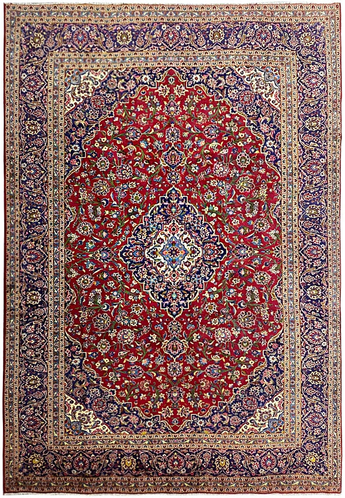 Traditional Persian Kashan Rug 9.8 x 13.0 Feet New: Traditional Persian Kashan Rug 9.8 x 13.0 Feet New Free continental US Shipping Experience the timeless elegance of this Traditional Quality Persian Kashan Rug, measuring 9.8 x 13.0 feet. This exquisi