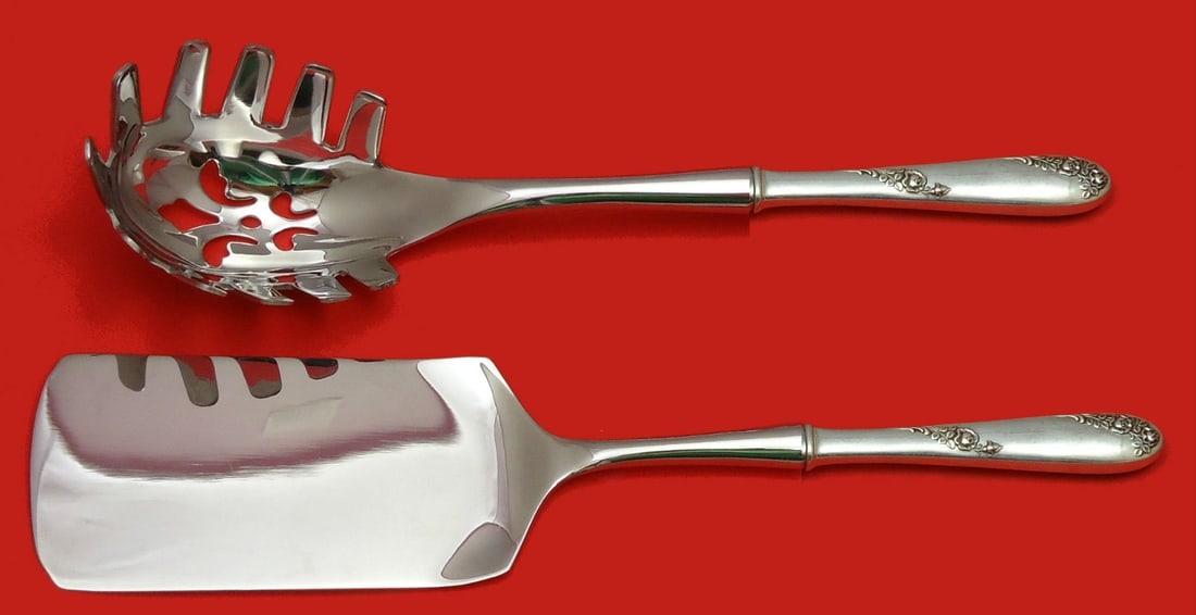 Lunt Sweetheart Rose Sterling Silver 2PC Hostess Set (1 of 1)